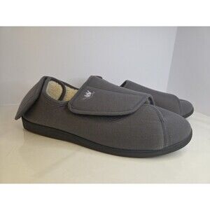 Happy Touch Men's Memory Foam Diabetic Foot Surgery Slippers Adj Straps Sz 14